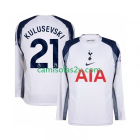 Camisolas de futebol Tottenham Hotspur Kulusevski 21 Equipamento Principal 2025/26 Manga Comprida